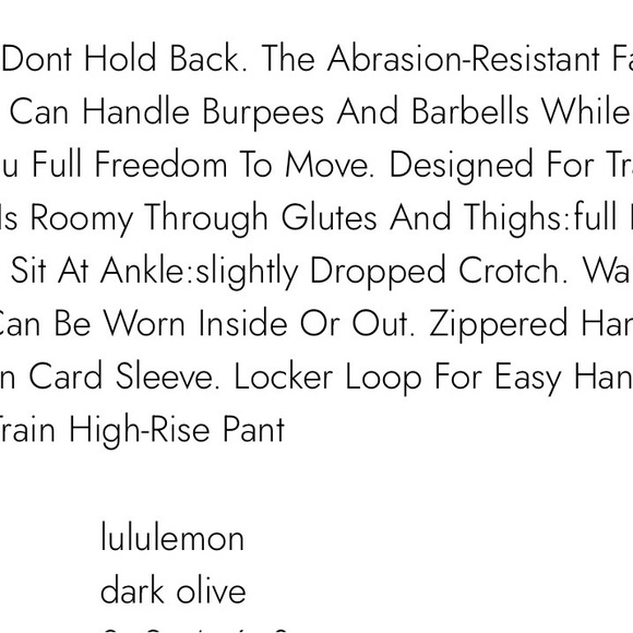 Lululemon license to train hi rise pants dk olive sz 8 $128 excellent condition. - Picture 4 of 7